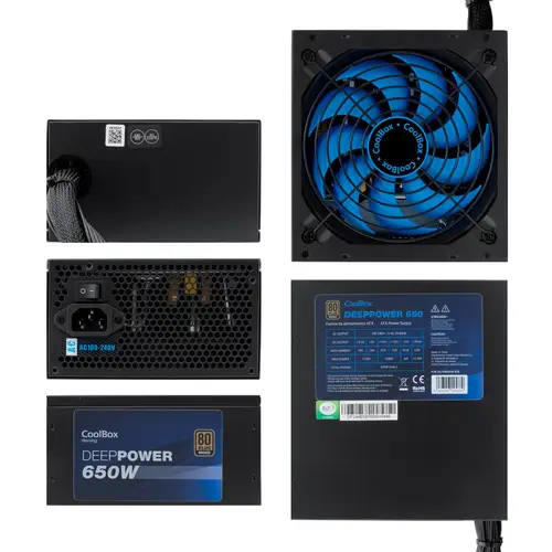 Fuente de alimentación ATX DeepPower 650W 80 Plus Bronze 14CM Full Range - Imagen 2