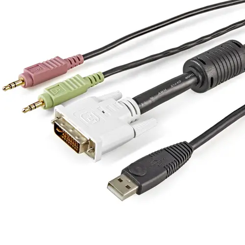 Cable KVM 4 en 1 de 1,8m con DVI USB Audio y Micrófono - Imagen 2