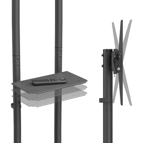 Soporte De Suelo Eco Con Rueda, Bandeja Para DVD Para Monitor/TV 45kg De 37-70, Negro - Imagen 4