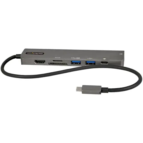Adaptador Multipuertos USB C - Docking Station USB Tipo C a HDMI 2.0 4K 60Hz - Entrega de Alimentación 100W Pass-through - SD - MicroSD - Hub USB 3.0 de 2 Puertos - GbE - con Cable 30cm - Imagen 1