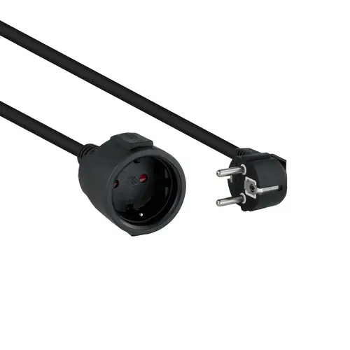 Cable de Alimentación Alargador, Negro, 5 m - Imagen 1