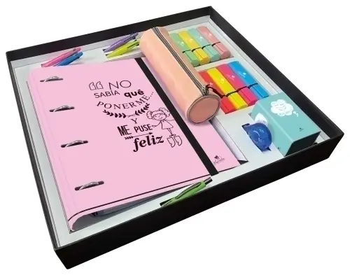 SET PAPELERIA MARIOLA FRASES 34 PIEZAS