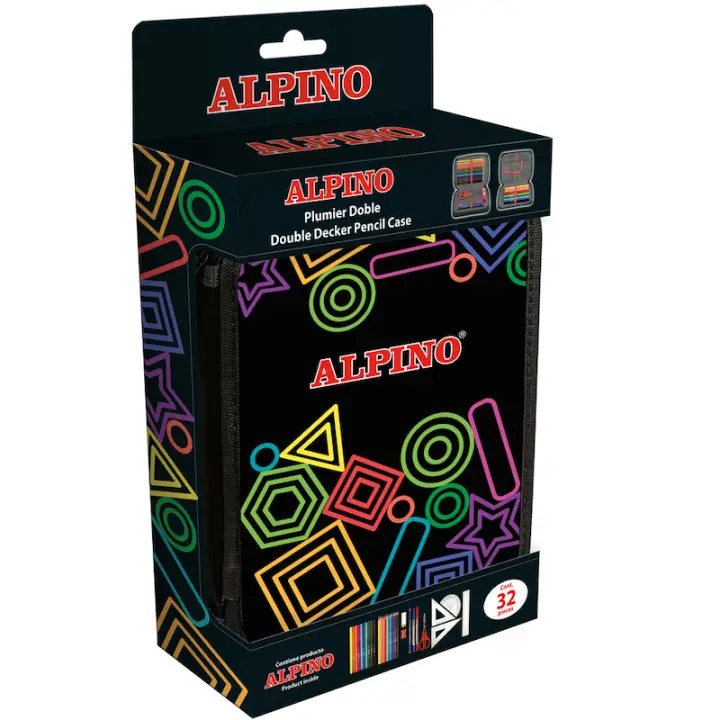 UA000166 caja de lápices Estuche suave Negro, Multicolor
