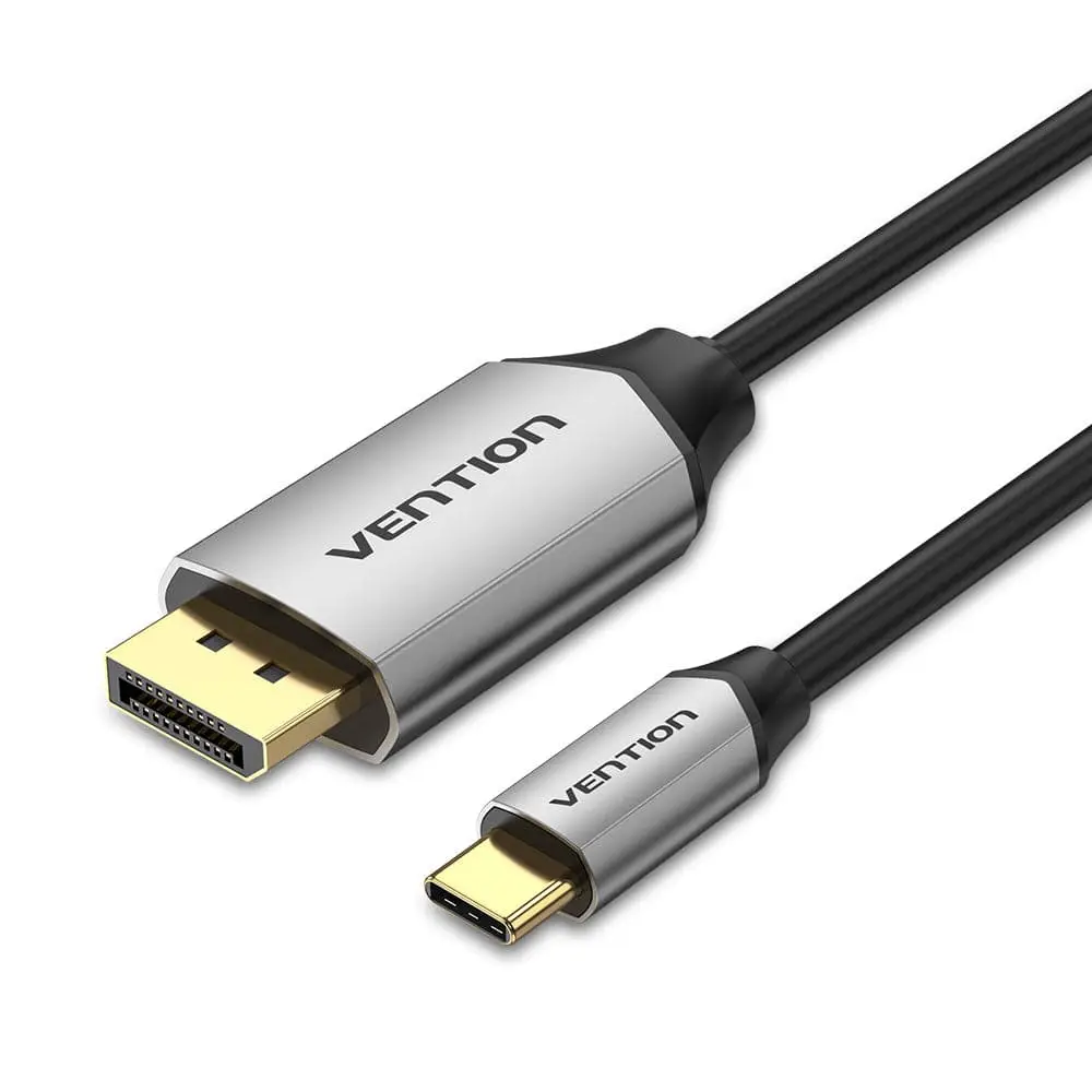 CGZBG adaptador de cable de vídeo 1,5 m USB Tipo C DisplayPort Negro, Plata