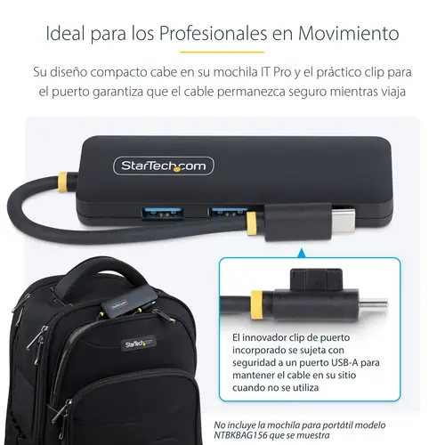 Hub USB-C de 4 Puertos - Ladrón USB Tipo C a 4 Puertos USB-A - Alimentado por el Bus - USB 3.0 de 5Gbps - Hub Portátil USB para Viajes - Protección de Sobrecorriente - Imagen 15