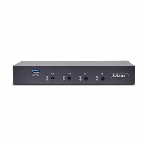 Switch KM/USB 4 Puertos con Conmutación por Ratón - Conmutador KM USB 3.0 de Teclado y Ratón para 4 Ordenadores - Comparte Periféricos en 4 Ordenadores - Audio de 3,5mm y USB - TAA - Imagen 3