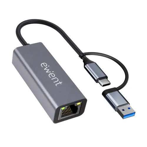 EW9819 hub de interfaz USB 3.2 Gen 1 (3.1 Gen 1) Type-A + Type-C 1000 Mbit/s Gris - Imagen 1