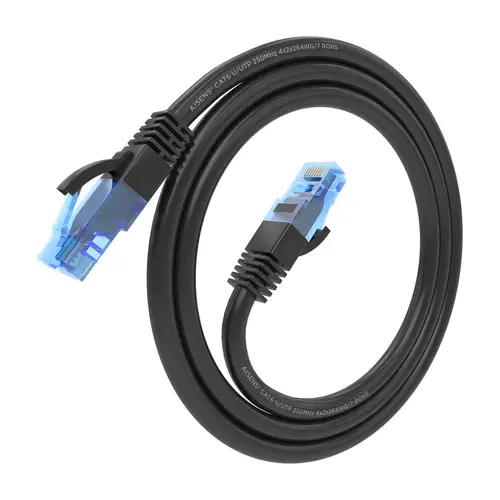 Cable De Red Latiguillo RJ45 Cat.6 UTP AWG26 CCA, Negro, 0.5 cm - Imagen 2