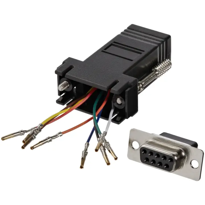 Adaptador Conversor Modular DB9 Serie a RJ45 Hembra a Hembra