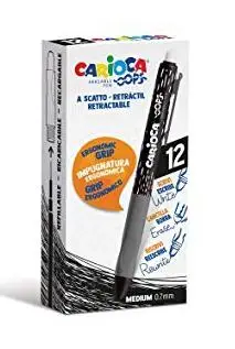 CARIOCA BOLÍGRAFO RETRÁCTIL OOPS BORRABLE MONOCOLOR NEGRO - CAJA DE 12