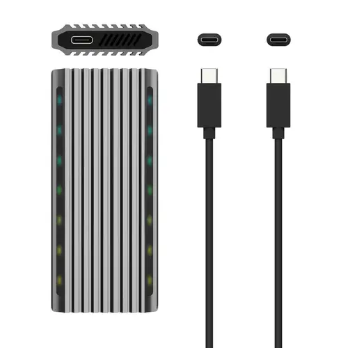 Caja Externa M.2 RGB Gaming ASM2-RGB011GR SATA/NVMe A USB3.1 Gen2, Gris - Imagen 5