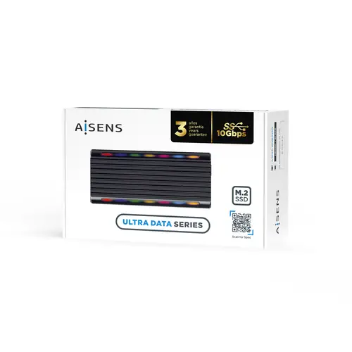 Caja Externa M.2 RGB Gaming ASM2-RGB012B SATA/NVMe A USB3.1 Gen2, Negra - Imagen 7