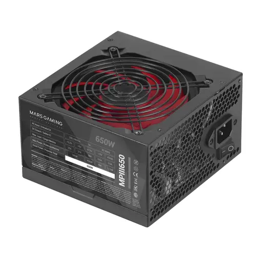 MPIII650, Fuente Alimentación PC ATX 650W, 5 Años de Garantía, 85% Eficiencia, Sistema Digital APFC, Ventilador FDB 120mm AI-RPM, Tecnologías DC-DC y SMD, Cables Planos Extralargos, Negro - Imagen 1