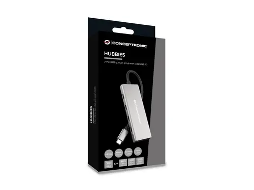 HUBBIES17G hub de interfaz USB 3.2 Gen 2 (3.1 Gen 2) Type-C 10000 Mbit/s Gris - Imagen 8