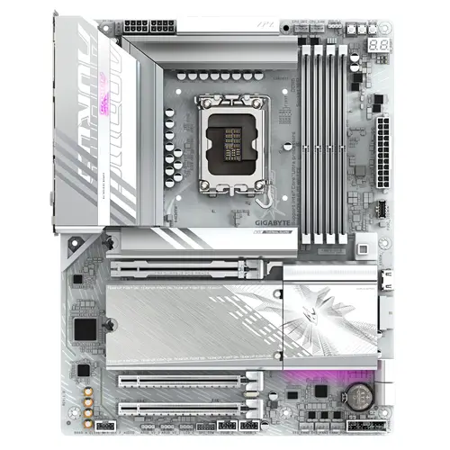 B860 AORUS ELITE WIFI7 ICE Placa base - CPUs Intel Core Ultra, VRM de 14+1+2+1 fases, hasta 9200MHz DDR5, 1xPCIe 5.0 + 2xPCIe 4.0 M.2, LAN 2,5 GbE, WIFI 7, USB 4 - Imagen 2