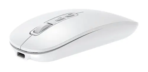 Ratón W02 IA Blanco Inalámbrico Recargable 500 mAh RF+BT 5.0/3.0 1600 Dpi Copilot SilentClick - Imagen 2
