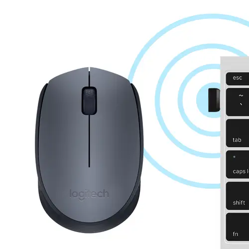 M170 Grey-K ratón Oficina Ambidextro RF inalámbrico Óptico 1000 DPI - Imagen 7