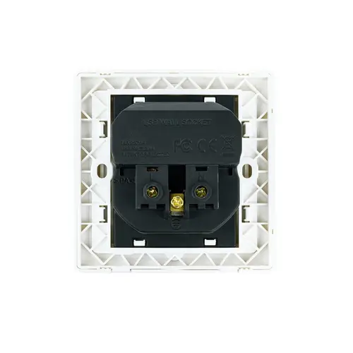 Base de enchufe de pared tipo schuko con 2 tomas USB Max. 2.4A, blanca - Imagen 3
