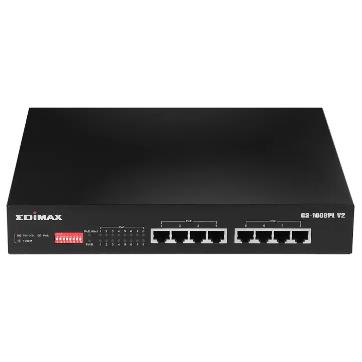 GS-1008PL V2 switch Gestionado L2 Gigabit Ethernet (10/100/1000) Energía sobre Ethernet (PoE) 1U Negro