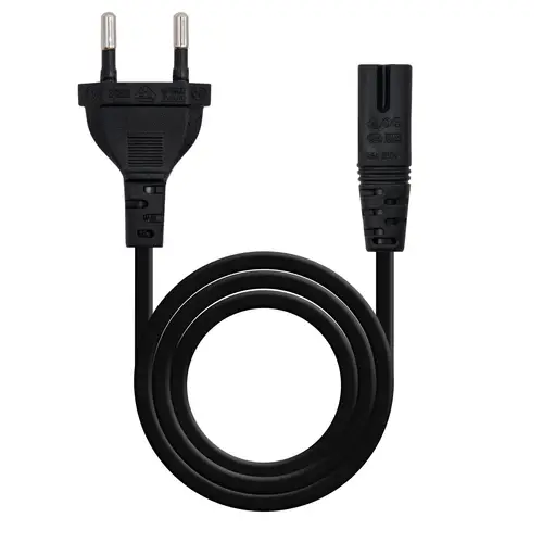 Cable de Alimentación con forma 8, CEE7/16/M  C7/H, Negro, 3m - Imagen 1