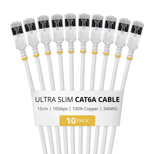 6ASTP34WHS15CM10PK cable de red Blanco 0,15 m Cat6a U/FTP (STP) Alrededor - Imagen 1