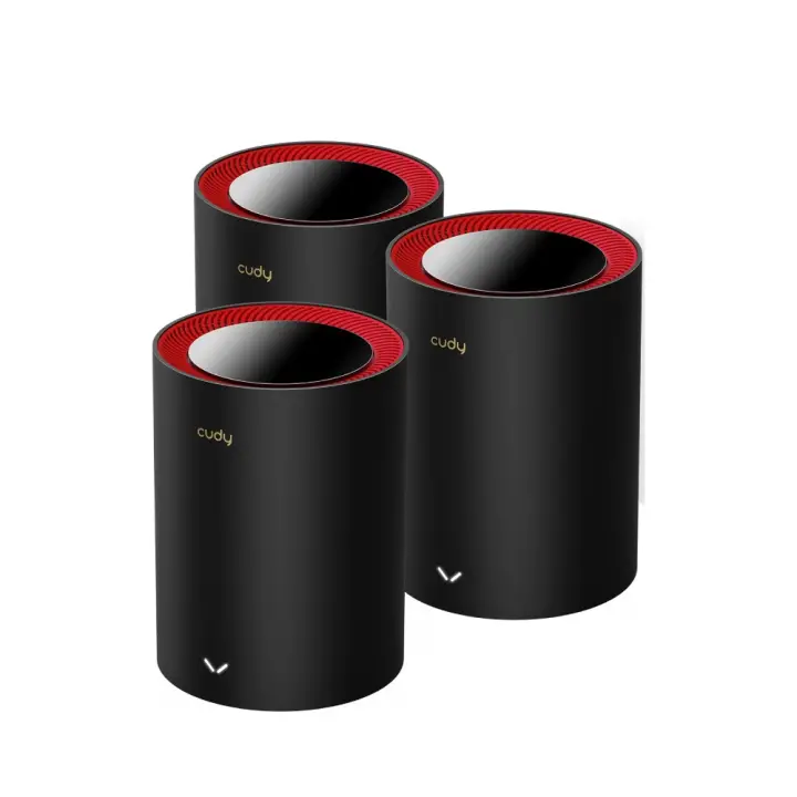 M3000 3-Pack Doble banda (2,4 GHz / 5 GHz) Wi-Fi 6 (802.11ax) Negro, Rojo 1 Interno