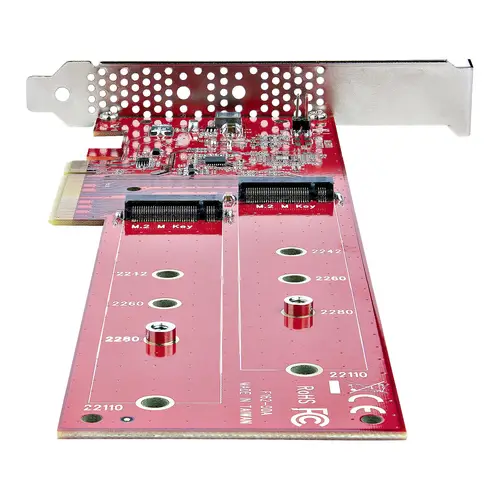 Tarjeta PCIe Adaptadora para 2 SSDs M.2, PCI Express x8 o x16 a NVMe Doble o SSDs M.2 AHCI, PCI Express 4.0, 7,8Gbps por Unidad con Bifurcación - Windows o Linux - Imagen 4