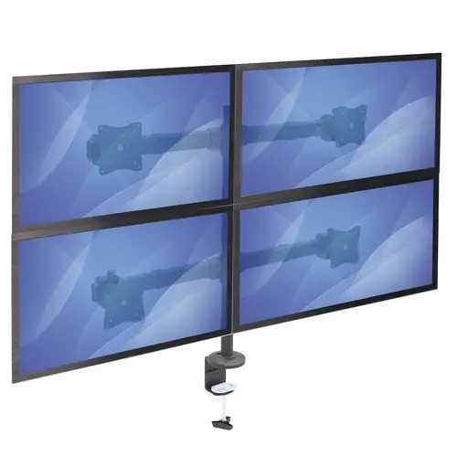 Brazo de Escritorio para 4 Monitores 2x2 de hasta 27" con Montaje VESA- Soporte Ergonómico con Mástil, Articulado y Altura Ajustable - Inclinación/Giro/Rotación - Abrazadera/Ojal - Imagen 7