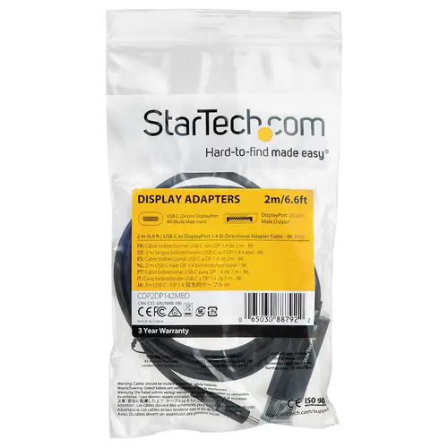 2m - Cable USB-C a DisplayPort 1.4 - Bidireccional - Imagen 5