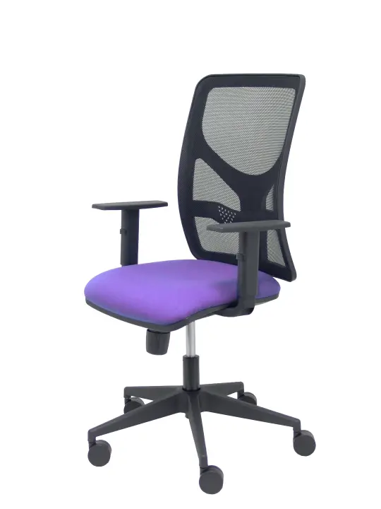Silla Motilla malla negra asiento bali lila brazo regulable