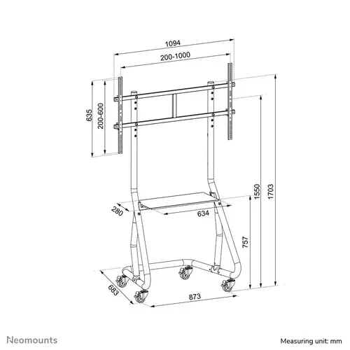 NS-M3800BLACK Carro para TV 60-100" - Imagen 14