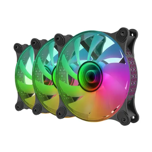 MF-3DKIT Negro, Kit 3 Ventiladores ARGB 360° 12cm, Espejo Infinito 3D, Sistema Anti-vibraciones, Controlador ARGB, Mando a Distancia RF, Compatibilidad Total - Imagen 4