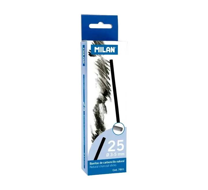 CAJA 25 CARBONCILLOS NATURAL MILAN 3-5MM