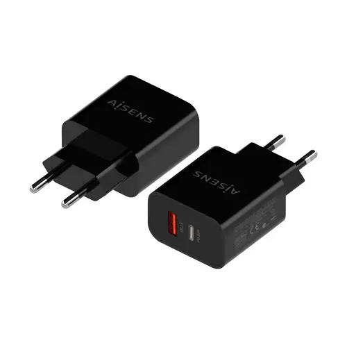 Cargador 20W, 1xUSB-C PD3.0, 1xUSB-A QC3.0, Negro - Imagen 2