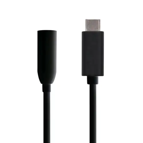 Conversor USB C a Audio 384KHz, USB C/M - jack 3.5/H, negro, 15 cm - Imagen 2