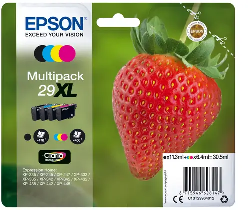 Strawberry Multipack 4-colours 29XL Claria Home Ink - Imagen 1