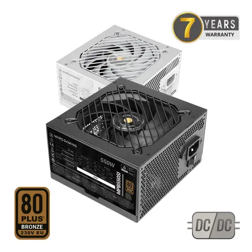 MPB550SI, Fuente Alimentación PC ATX 550W, 7 Años Garantía, 80Plus Bronze 230V, 90% Eficiencia, Ventilador SI Extreme Silence con Núcleo de Cobre, Tecnologías AI2-RPM, DC-DC y SMD, Negro - Imagen 2