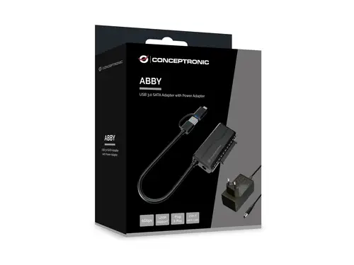 ABBY21B cambiador de género para cable USB Type-A SATA 22-pin Negro - Imagen 5