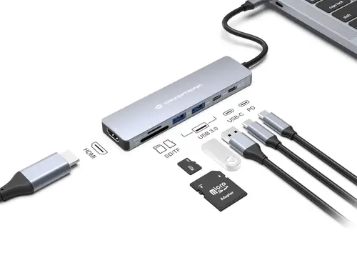 DONN28G base para portátil y replicador de puertos Alámbrico USB 3.2 Gen 1 (3.1 Gen 1) Type-C Gris - Imagen 5