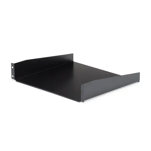Estante 2U Bandeja Estándar para Armario Rack Universal de Servidores de 19 Pulgadas - de Acero de Servicio Pesado - Capacidad de Carga de 20kg - 16" de Profundidad - Negro - Imagen 1