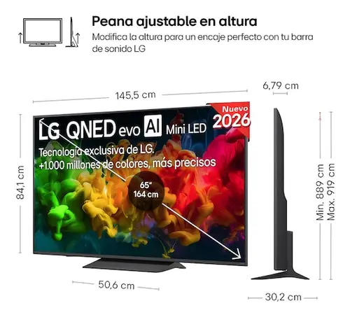 QNED 65QNED81B6A 165,1 cm (65") 4K Ultra HD Smart TV Wifi Negro - Imagen 2