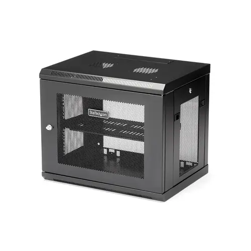 Armario Rack de Pared para Servidores 9U 19"2 Columnas y Estante 1U - Rack de Servidores de Montaje en Pared - Rack Ventilado para Equipo de Red - Imagen 1