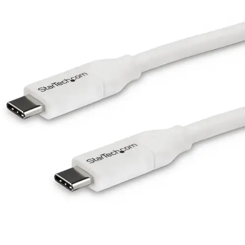 Cable 4m USB-C a USB-C con capacidad para Entrega de Alimentación de 5A - USB Tipo C - Cable de Carga USBC - USB 2.0 - Blanco - Imagen 1