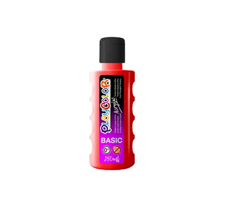 BOTE PINTURA PLAYCOLOR ACRYLIC 250ML ROJO