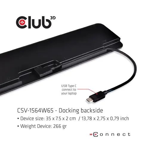 CSV-1564W65 base para portátil y replicador de puertos Acoplamiento USB 3.2 Gen 1 (3.1 Gen 1) Type-C Negro - Imagen 6