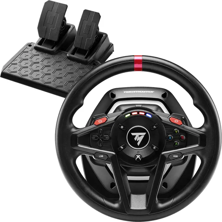 T128 Negro USB Volante + Pedales Analógico PC, Xbox, Xbox One