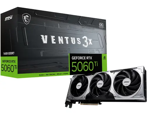 VENTUS GeForce RTX 5060 TI 16G 3X OC NVIDIA 16 GB GDDR7 - Imagen 1