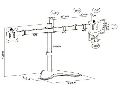 Soporte de sobremesa económico para dos monitores de 17"-32 - Imagen 8