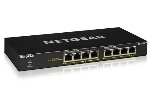 GS308PP No administrado Gigabit Ethernet (10/100/1000) Energía sobre Ethernet (PoE) Negro - Imagen 3