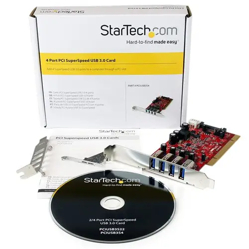Tarjeta Adaptador PCI USB 3.0 (5Gbps) SuperSpeed 4 Puertos Con Alimentación SATA LP4 - Hub Concentrador Interno - Ladrón USB Interno - 2x USB A Hembra - Imagen 5